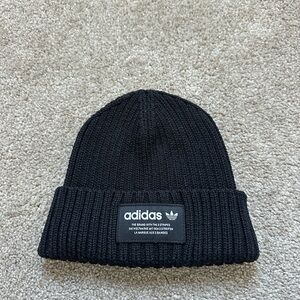 Adidas Originals Black Ribbed Beanie Hat
